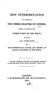 Tapa de A new interpretation of a portion of the third chapter of Genesis, viewed in connexion with ...