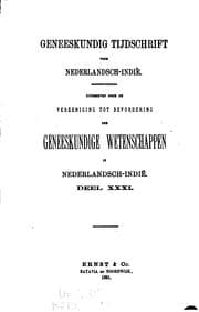 Tapa de Geneeskundig tijdschrift voor Nederlandsch-Indie