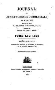 Tapa de Journal de jurisprudence commerciale et maritime