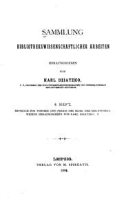 Tapa de Sammlung bibliothekswissenschaftlicher arbeiten