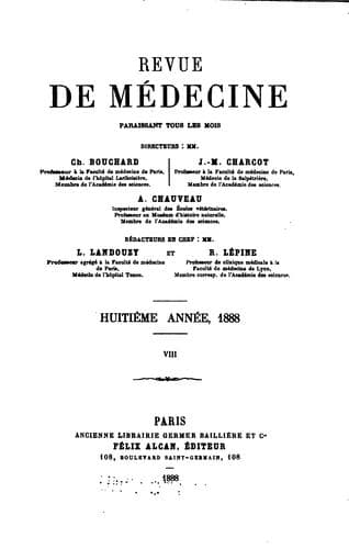 Tapa de Revue de medecine