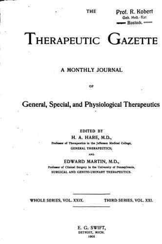 Tapa de Therapeutic Gazette