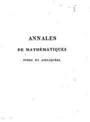 Tapa de Annales de mathématiques pures et appliquées