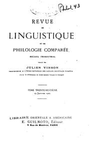 Tapa de Revue de linguistique et de philologie comparée