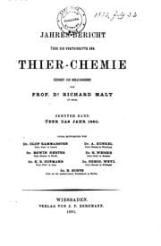 Tapa de Jahres-bericht über die Fortschritte der Tier-chemie oder der ...