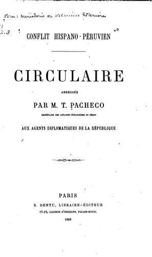 Tapa de Conflit hispano-péruvien: circulaire