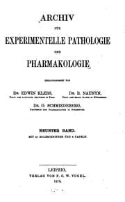 Tapa de Archiv fuer experimentelle pathologie und pharmakologie