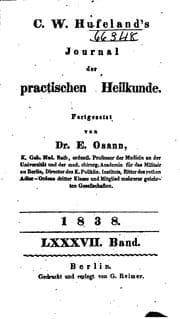 Tapa de Hufeland's Journal der practischen Heilkunde