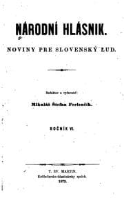Tapa de Národní hlásnik: noviny pre slovenský lud