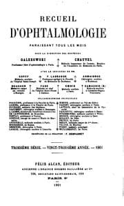 Tapa de Recueil d'ophtalmologie