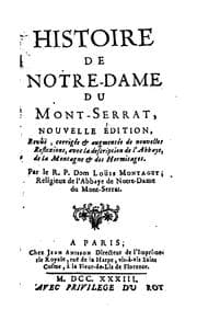 Tapa de Histoire de Notre-Dame du Mont-Serrat