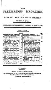 Tapa de Freemason's Magazine, Or General and Complete Library