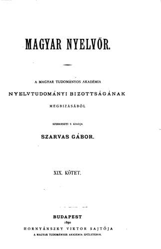 Tapa de Magyar nyelvör