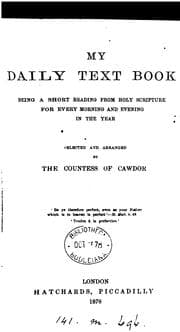 Tapa de My daily text book, a short reading from holy Scripture for every morning and evening, selected ...