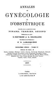Tapa de Annales de gynécologie et d'obstétrique
