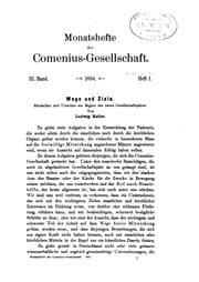 Tapa de Monatshefte der Comenius-gesellschaft für Kultur und Geistesleben