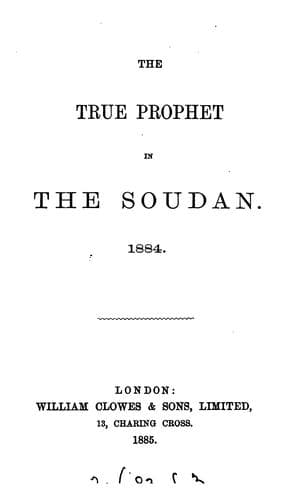 Tapa de The true prophet in the Soudan