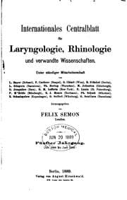 Tapa de Internationales Centralblatt für Laryngologie, Rhinologie und Verwandte Wissenschaften