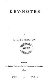Tapa de 'Key notes', by Arbor Leigh. by L.S. Bevington