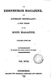 Tapa de The Edinburgh magazine, and literary miscellany, a new series of The Scots ...