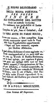 Tapa de Il nuovo dilucidario della buona fortuna per poter vincere all'estrazione ...