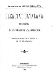 Tapa de Llealtat Catalana purificada d'envejoses calumnies