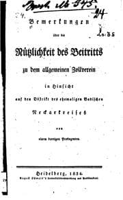 Tapa de Bemerkungen über die Nützlichkeit des Beitritts zu dem allgemeinen ...
