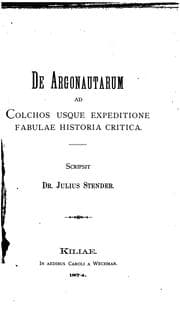 Tapa de De Argonautarum ad Colchos usque expeditione fabulae historia critica
