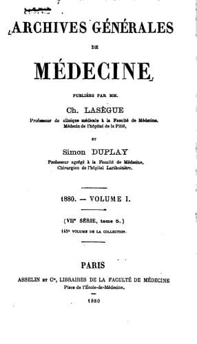 Tapa de Archives generales de medecine