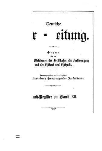 Tapa de Deutsche Forst-zeitung