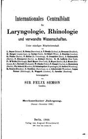 Tapa de Internationales Centralblatt für Laryngologie, Rhinologie und Verwandte Wissenschaften