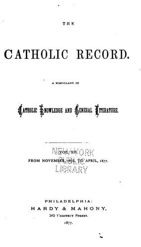Tapa de The Catholic Record