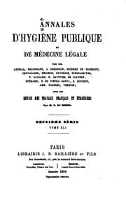 Tapa de Annales d'hygiène publique et de médecine légale