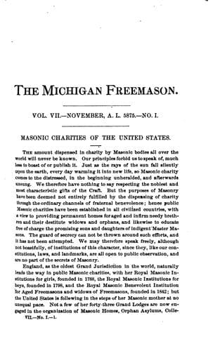 Tapa de Freemason's Monthly