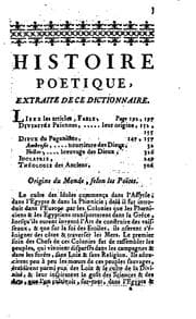 Tapa de Dictionnaire poëtique portatif, qui contient l'histoire fabuleuse des dieux et des héroes de l ...