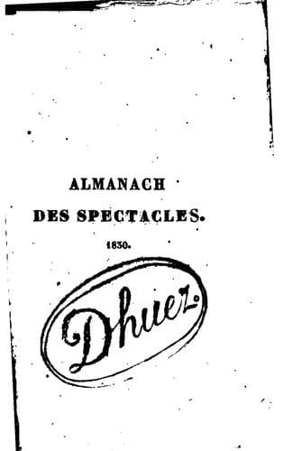 Tapa de Almanach des spectacles