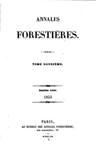 Tapa de Annales forestières