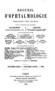 Tapa de Recueil d'ophtalmologie