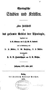 Tapa de Theologische Studien und Kritiken, in Verbindung mit D. Gieseler, D. Lücke ...