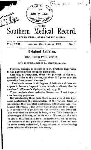 Tapa de Southern Medical Record