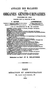 Tapa de Annales des maladies des organes génito-urinaires