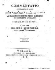 Tapa de Commentatio de summatione seriei a/b(b+d)+a/(b+2d)(b+3d)+a/(b+4d)(b+5d)+ ...