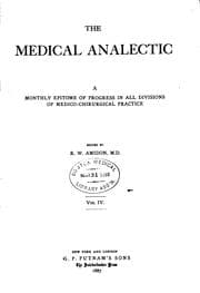 Tapa de Medical Analectic: A Monthly Epitome of Progress in All Divisions of Medico-chirurgical Practice