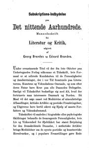 Tapa de Nittende aarhundrede: Maanedsskrift for literatur og kritik