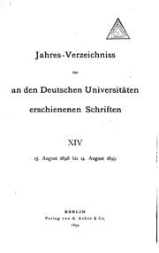 Tapa de Jahresverzeichnis der an den deutschen Universitäten erschienenen Schriften