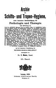 Tapa de Archiv für Schiffs- und Tropen-hygiene