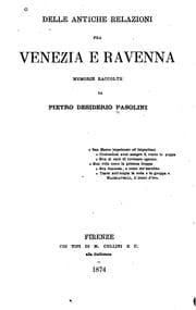 Tapa de Delle antiche relazioni fra Venezia e Ravenna: memorie raccolte