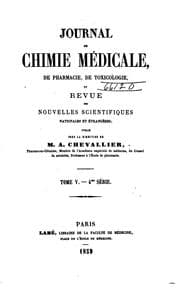 Tapa de Journal de chimie médicale, de pharmacie et de toxicologie