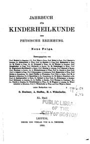 Tapa de Jahrbuch für Kinderheilkunde und physische Erziehung