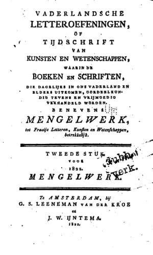 Tapa de Vaderlandsche letteroefeningen
